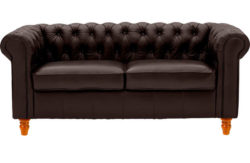 Collection Chesterfield Large Leather Sofa - Brown